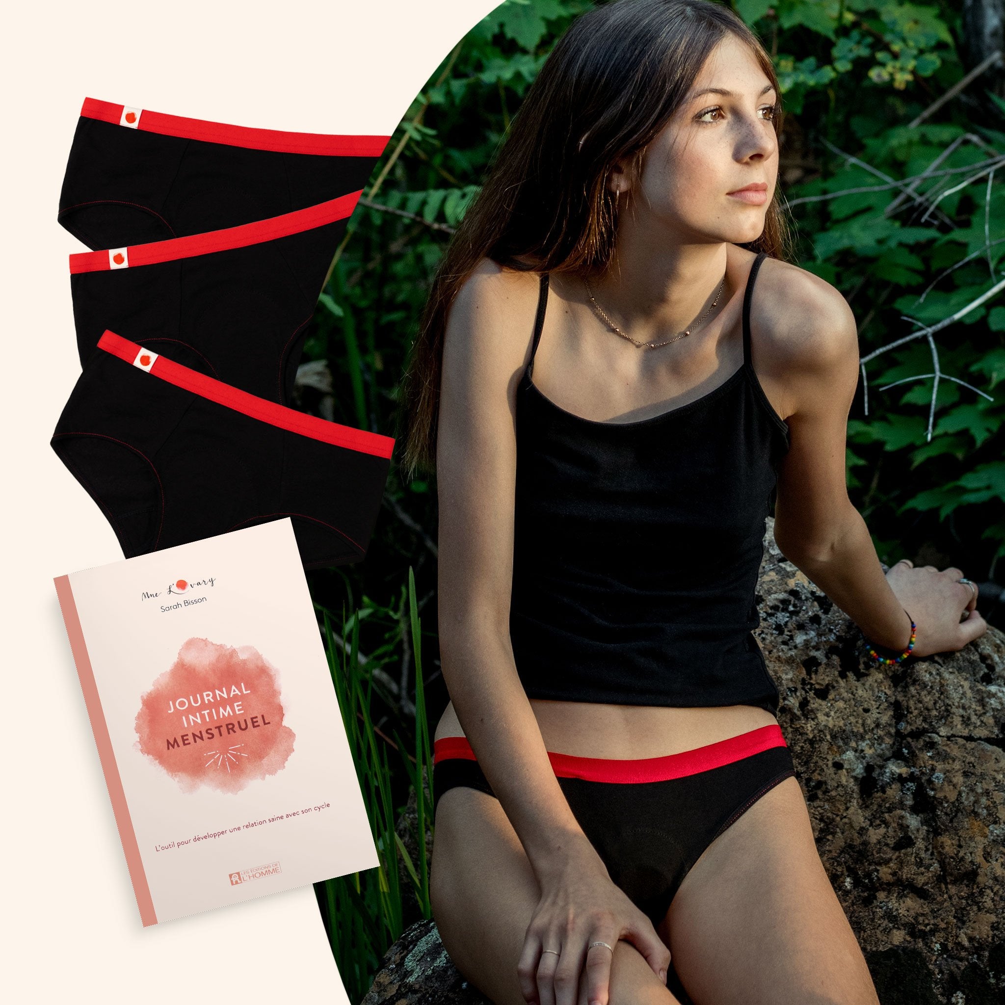 MME L'OVARY - Menstrual Daytime Panties - The Thongy & 3 pads - Natural  Fibres by Mme L'Ovary