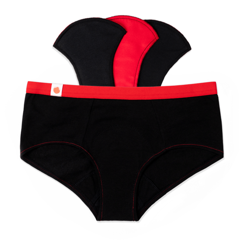 Culotte menstruelle et 3 serviettes amovibles Mme L'Ovary